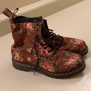 Size 8 Women’s Doc Martens - Brown Floral Print
